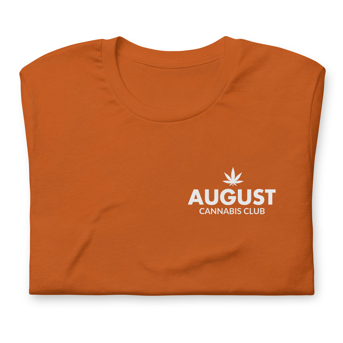 August Cannabis Club Core Tee Burnt Orange Folded