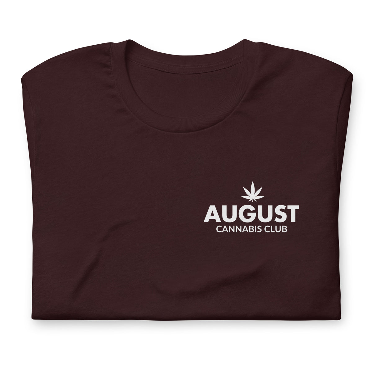 August Cannabis Club Core Tee Maroon Folded