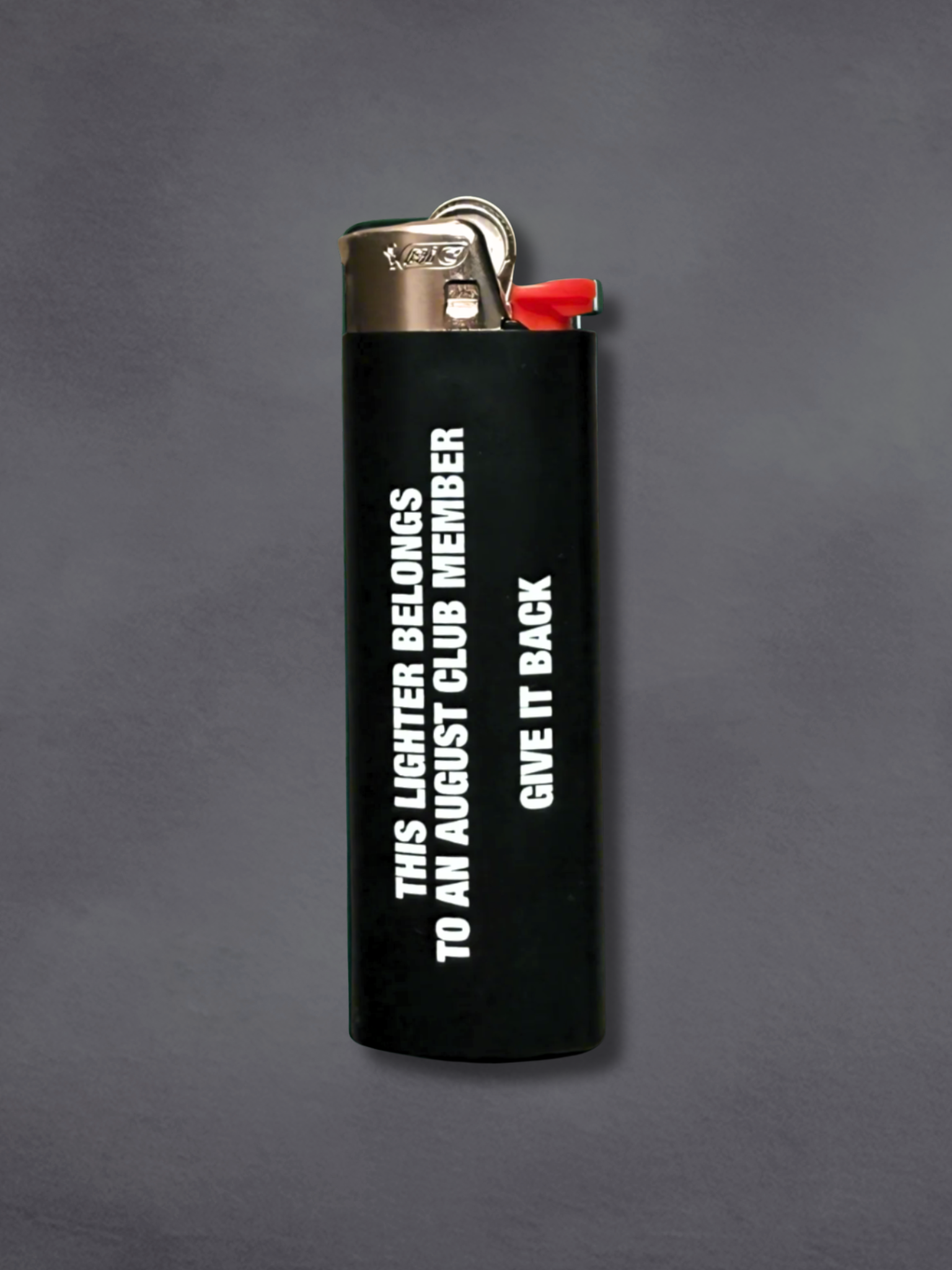 BIC Lighter against grey background | August Cannabis Club