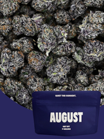 Black Bow Indoor Exotic Smalls Indica THCa flower pouch with discreet branded packaging | August Cannabis Club